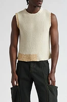 Eckhaus Latta Cinder Cotton Blend Sweater Tank Straw at Nordstrom,