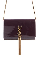 Saint Laurent Cassandre Kate Tassel Leather Wallet on a Chain in Dark Red Wine at Nordstrom