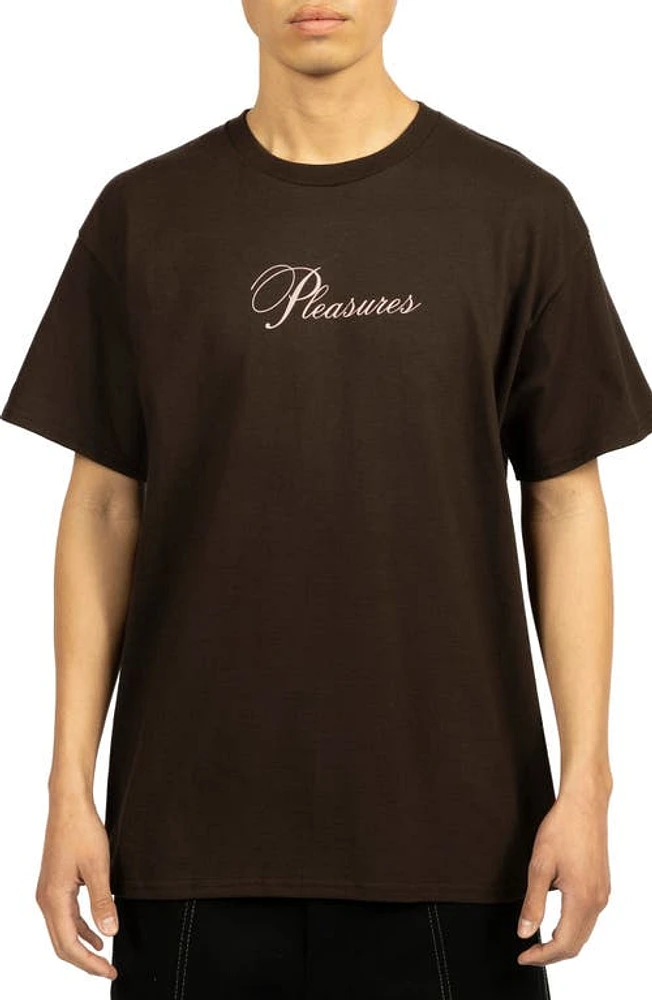 PLEASURES Stack Cotton Graphic T-Shirt Brown at Nordstrom,