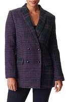 Sam Edelman Braelynn Relaxed Double Breasted Blazer Darkest Spruce- Plaid at Nordstrom,