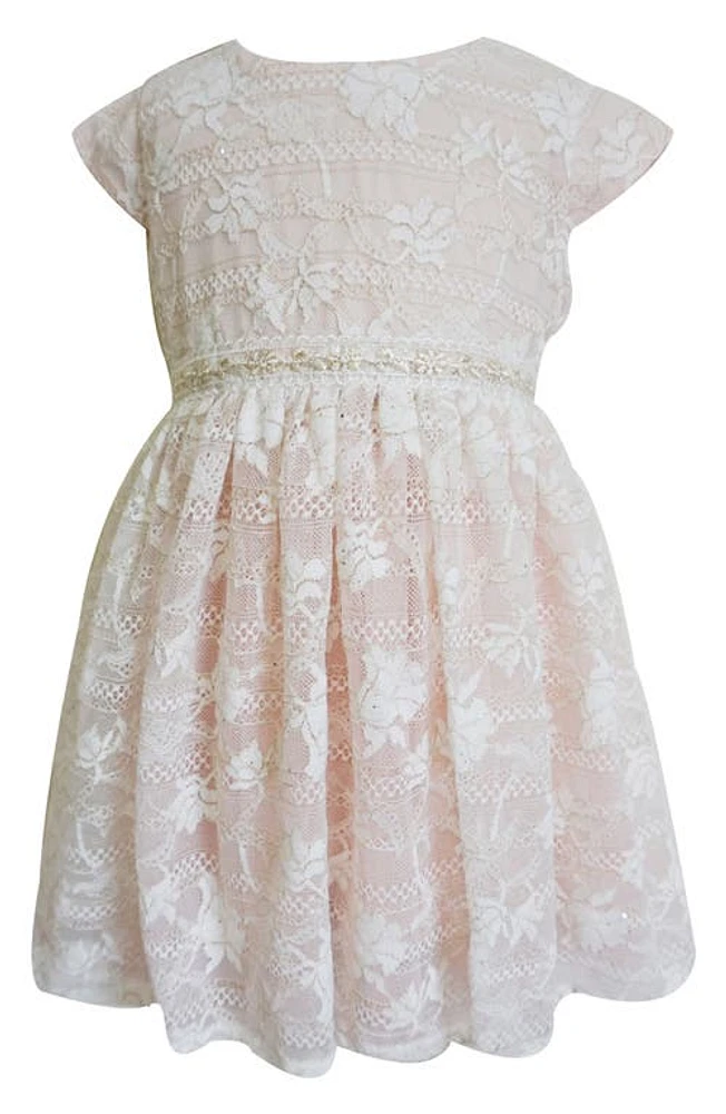 Popatu Floral Overlay Dress Peach at Nordstrom,