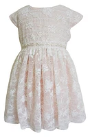 Popatu Floral Overlay Dress Peach at Nordstrom,