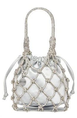 JUDITH LEIBER COUTURE Sparkle Net Pouch Bag in Silver Rhine at Nordstrom