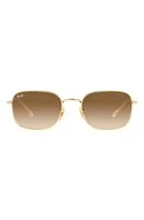 Ray-Ban 57mm Gradient Pillow Sunglasses in Gold Flash at Nordstrom