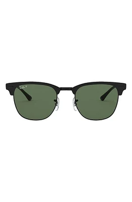 Ray-Ban Clubmaster Metal 58mm Polarized Square Sunglasses in Black/Green at Nordstrom