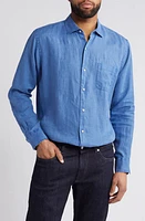 Peter Millar Coastal Garment Dyed Linen Button-Up Shirt at Nordstrom,