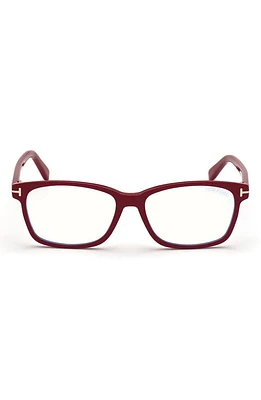 TOM FORD 53mm Blue Light Blocking Glasses in Shiny Pink/Blue Block Lens at Nordstrom