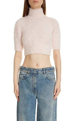 Givenchy 4G Crop Alpaca & Wool Blend Turtleneck Sweater Blush Pink at Nordstrom,