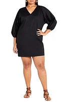 City Chic Louisa Dolman Sleeve Minidress Black at