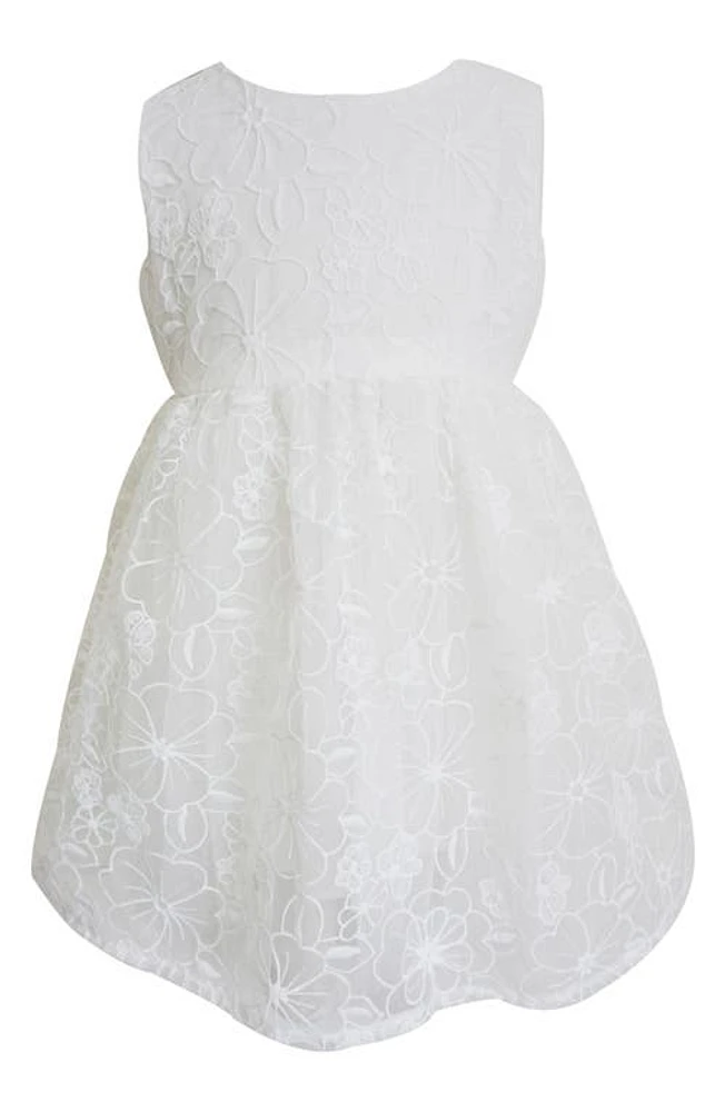 Popatu Floral Embroidered Party Dress White at Nordstrom,