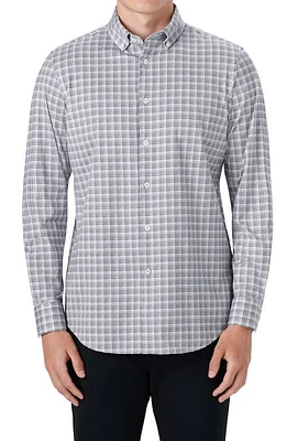 Bugatchi OoohCotton Plaid Button-Down Shirt Platinum at Nordstrom,