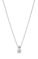 Nadri Double Solitaire Pendant Necklace in Rhodium at Nordstrom