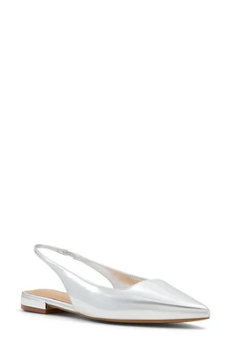 ALDO Flynne Slingback Pointed Toe Flat Silver at Nordstrom,