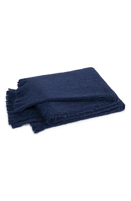 Matouk Bruno Alpaca & Merino Wool Throw Blanket in Navy at Nordstrom