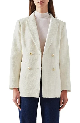 LK Bennett Mariner Double Breasted Tweed Blazer Birch at Nordstrom, Us