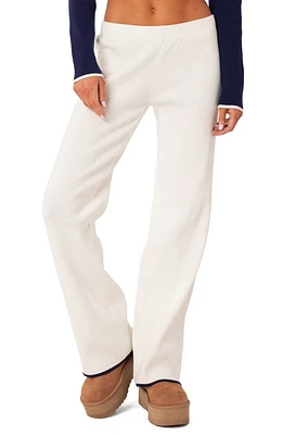 EDIKTED Jax Low Rise Knit Pants White at Nordstrom,