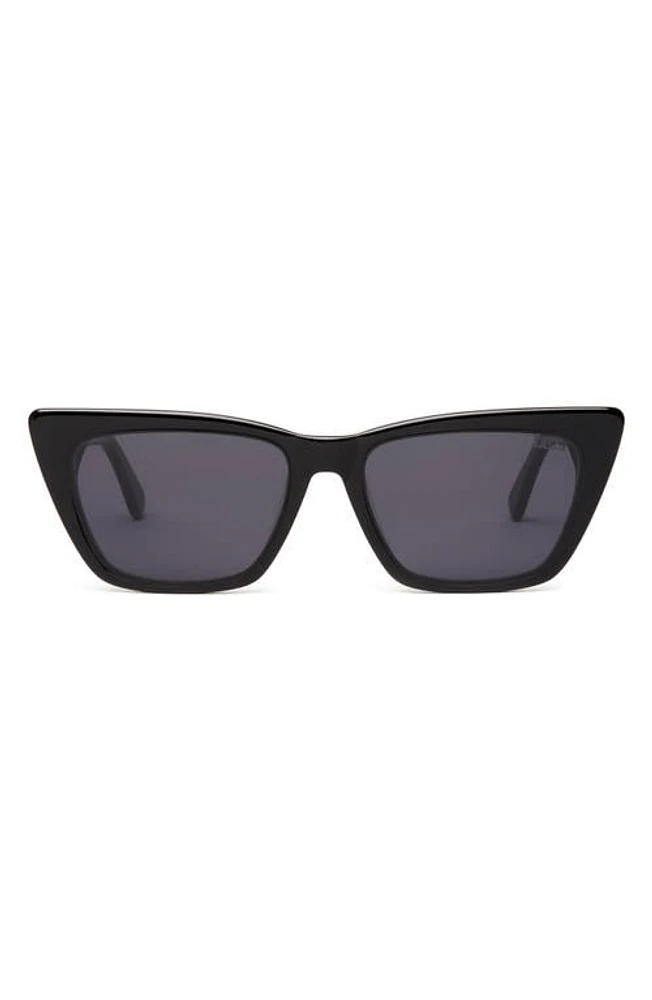 DEZI Gato 55mm Cat Eye Sunglasses in Black /Dark Smoke at Nordstrom