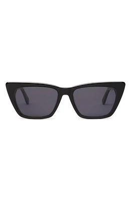 DEZI Gato 55mm Cat Eye Sunglasses in Black /Dark Smoke at Nordstrom