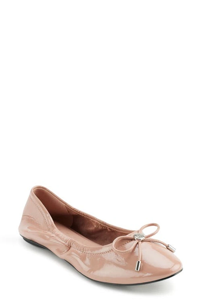 Karl Lagerfeld Paris Velma Metallic Ballet Flat Blush at Nordstrom,