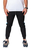 Maceoo Side Stripe Skinny Fleece Joggers Black at Nordstrom,