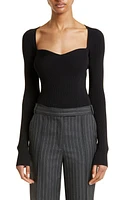 Simkhai Giuliana Rib Sweetheart Sweater Black at Nordstrom,