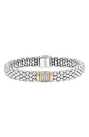 LAGOS Diamond & Caviar Station Bracelet in Sterling Silver/Gold at Nordstrom, Size 6.5