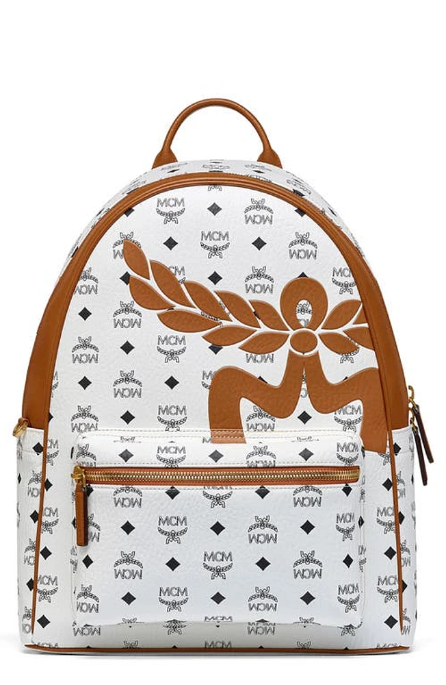 MCM Stark Mega Lauel VI Backpack in White at Nordstrom