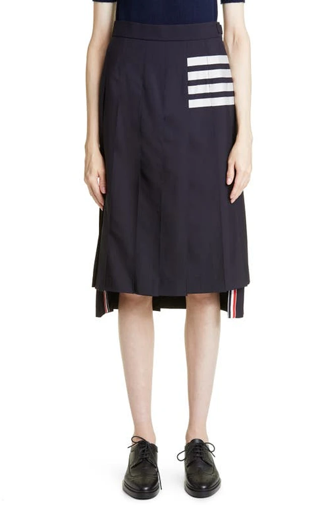 Thom Browne Drop Back Pleated Wool Skirt at Nordstrom, Us