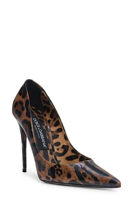 Dolce & Gabbana Lollo Pointed Toe Pump Brown Print Leopard at Nordstrom,