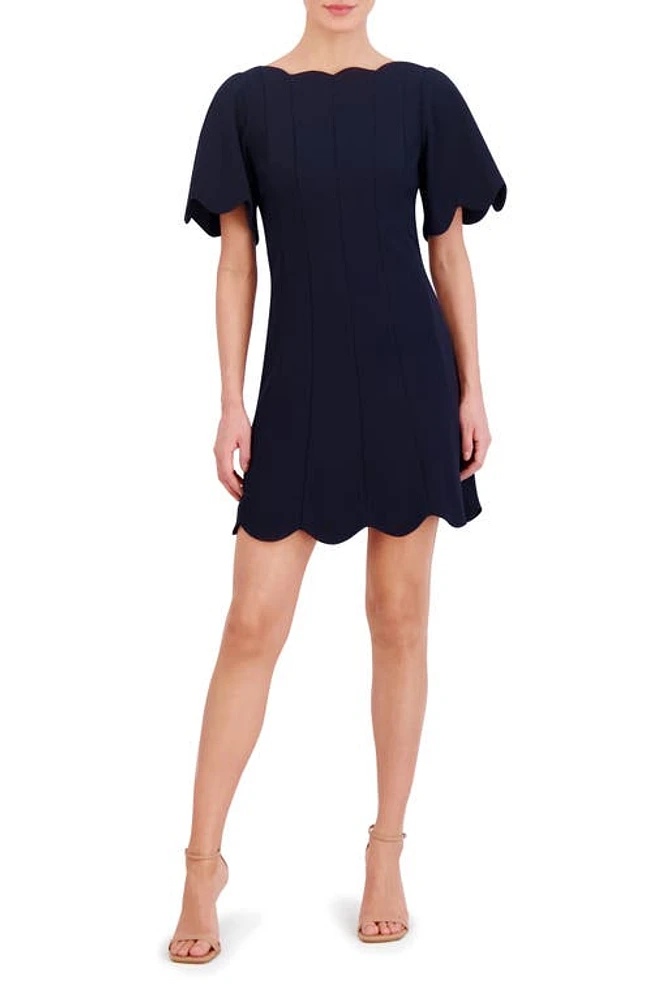 Eliza J Scallop Minidress Navy at Nordstrom,