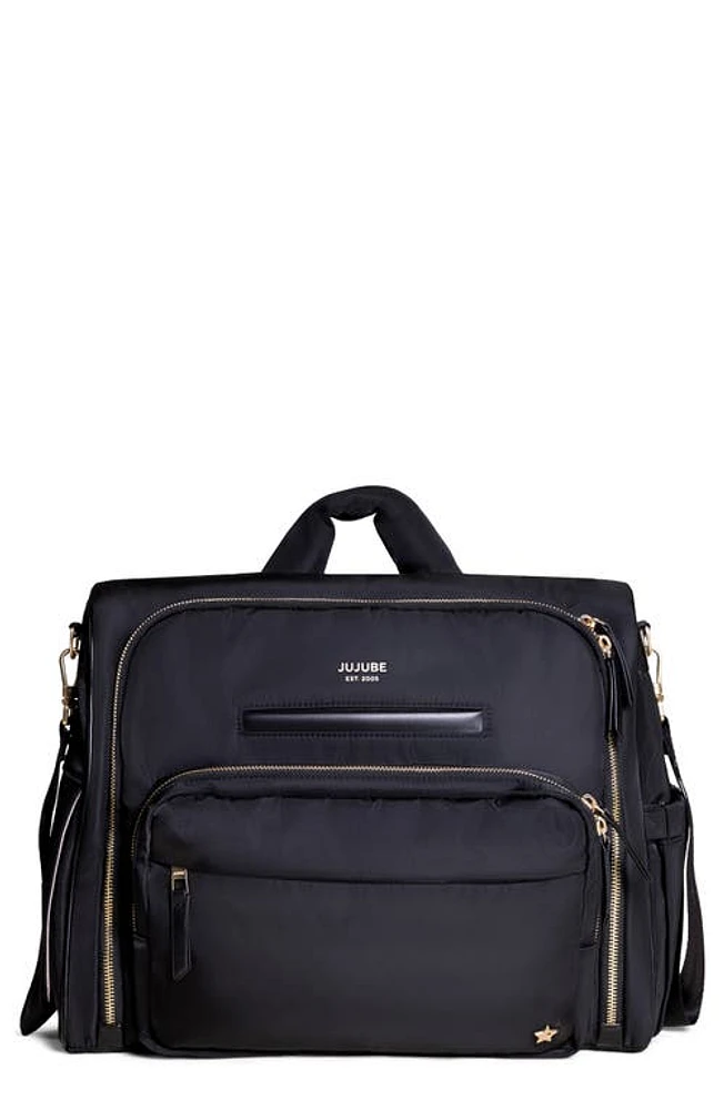 JuJuBe Twill Diaper Backpack Satchel in Black at Nordstrom