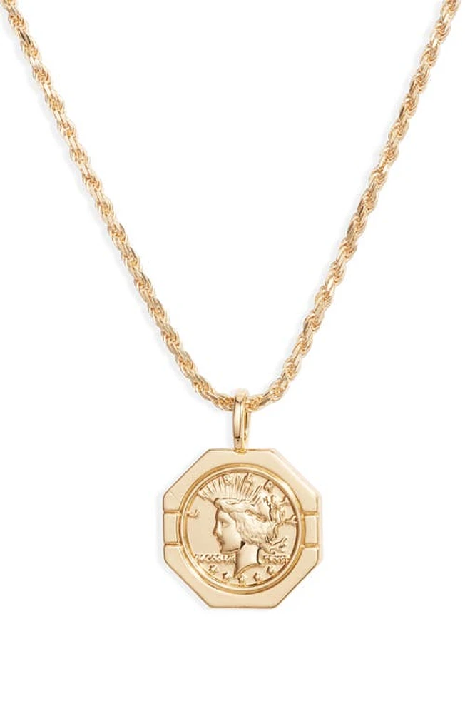 MIRANDA FRYE Kate Coin Charm Pendant Necklace in Gold at Nordstrom