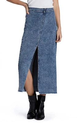 Wash Lab Denim Side Hustle Skirt Blue at Nordstrom,