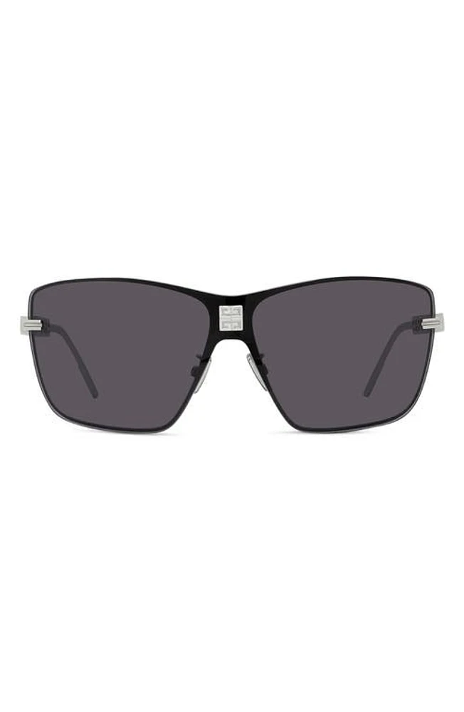 Givenchy 4Gem Rectangular Sunglasses in Shiny Palladium /Smoke at Nordstrom