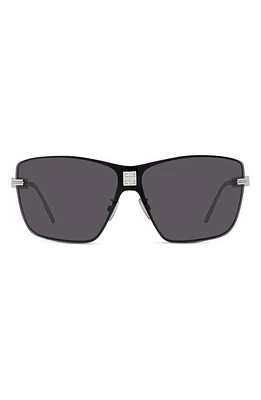 Givenchy 4Gem Rectangular Sunglasses in Shiny Palladium /Smoke at Nordstrom