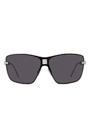 Givenchy 4Gem Rectangular Sunglasses in Shiny Palladium /Smoke at Nordstrom