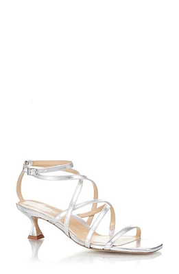 MARION PARKE Ramona Kitten Heel Sandal Silver Metallic at Nordstrom,