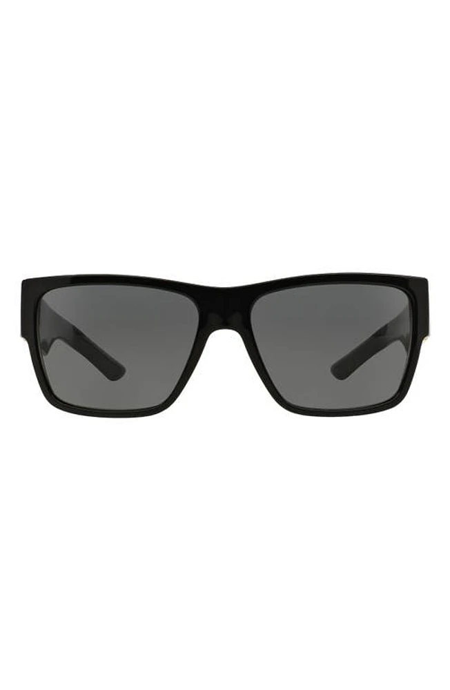 Versace 59mm Square Sunglasses in Black/Grey Solid at Nordstrom