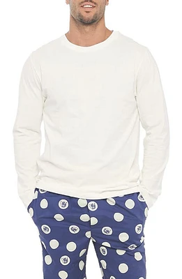 The Lazy Poet Luke Tiger Dots Blue Long Sleeve Pajama T-Shirt in White at Nordstrom, Size Small