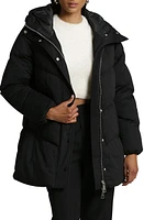 Avec Les Filles Thermal Puff Hooded Puffer Jacket Black at Nordstrom,