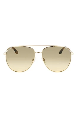 Victoria Beckham 61mm Aviator Sunglasses in Gold-Khaki at Nordstrom