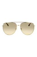 Victoria Beckham 61mm Aviator Sunglasses in Gold-Khaki at Nordstrom