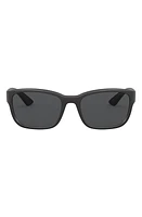 Prada Pillow 57mm Rectangle Sunglasses in Black Demi Shiny/Dark Grey at Nordstrom