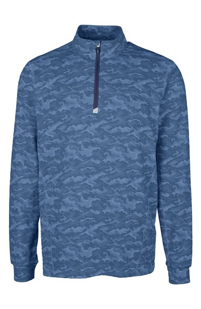 Cutter & Buck Traverse Camo Print Quarter Zip Pullover at Nordstrom,