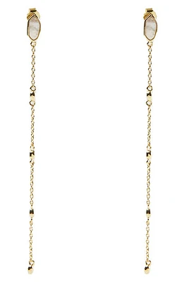 Argento Vivo Sterling Silver Mother-of-Pearl Station Chain Linear Drop Earrings in Gold at Nordstrom