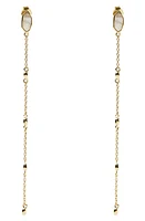 Argento Vivo Sterling Silver Mother-of-Pearl Station Chain Linear Drop Earrings in Gold at Nordstrom