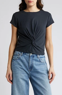 SESSÙN Tiana Twist Front Rib Top Moonless at Nordstrom,