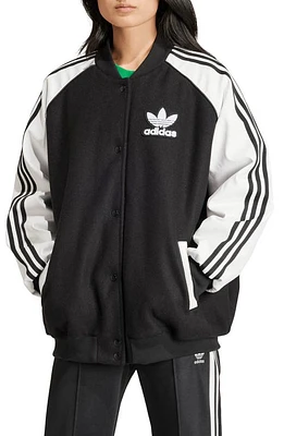 adidas Originals SST Bomber Jacket White/Black at Nordstrom,