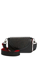 Christian Louboutin Explorafunk Spike Leather Wallet on a Strap in Black/Black/Gun Metal at Nordstrom