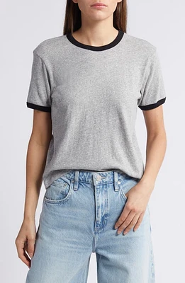 FRAME Retro Ringer Baby Tee Heather Grey at Nordstrom,